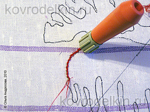 ковровая игла, игла для ковровой техники, игла для ковровой вышивки как пользоваться, как вышивать ковровой иглой